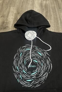 The Chosen Against The Current Hoodie Black Swirling Fish TV Show Merch Men 5XL